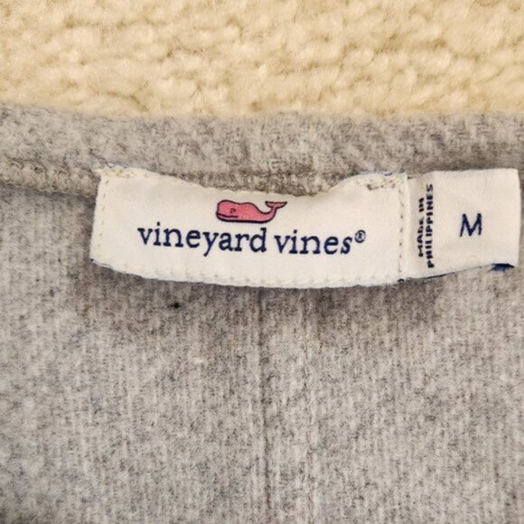 Vineyard Vines Open Front Grey Wool Fringe Vest - Picture 3 of 7